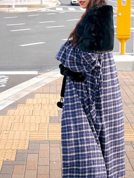 「タータンチェック」｜Loozyさん（レディース・159cm）の秋コーディネート
