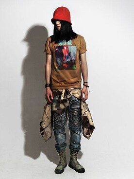 「SWAGGER（スワッガー）のアイテム（ミリタリージャケット）」を使った、엄건식(eomkeonsik)さん（メンズ・183cm）の夏コーディネート