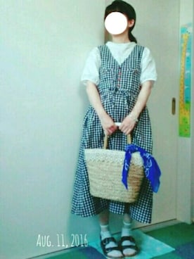 「ビルケン風サンダル」｜Sakuyaさん（レディース・155cm）の夏コーディネート
