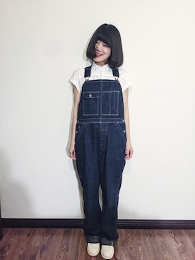 「orSlow（オアスロウ）のアイテム（オールインワン・サロペット）」を使った、zxmfishさん（レディース・156cm）の春コーディネート