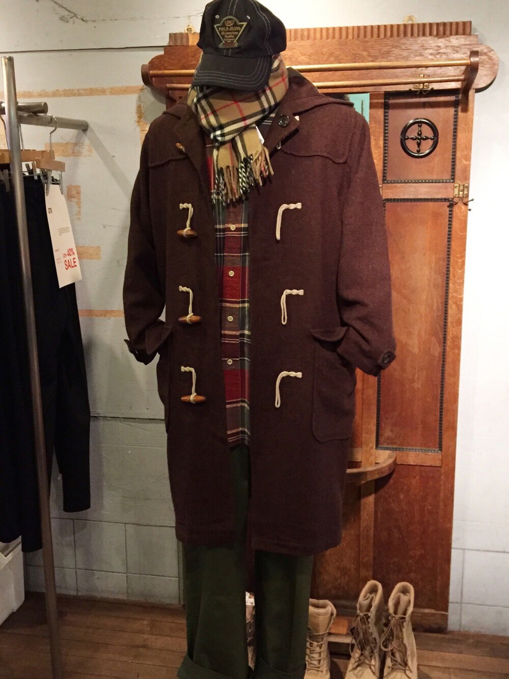「ootd、outfit、コーデ、コーディネート、おしゃれ、コート、男の子、冬、古着」｜「POLO RALPH LAURENのアイテム（キャップ、ブラック系）」を使った、よよちゃんさん（レディース・163cm）の秋コーディネートの1枚目の写真