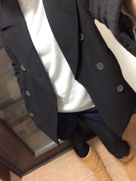 「OLD NAVY（オールドネイビー）のアイテム（ピーコート）」を使った、naoさん（レディース・164cm）の秋コーディネート