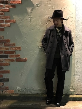 「秋」｜「アイテム（ピーコート）」を使った、Junpeiさん（メンズ・166cm）の秋コーディネート