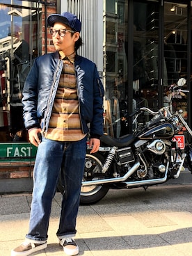 「schott（ショット）のアイテム（MA-1）」を使った、Junpeiさん（メンズ・166cm）の秋コーディネート