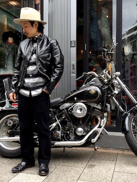 「schott（ショット）のアイテム（帽子）」を使った、Junpeiさん（メンズ・166cm）の秋コーディネート