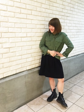 「FRED PERRY」｜Azusa Isobeさん（レディース・161cm）の夏コーディネート