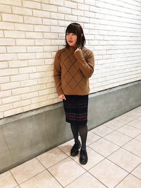 「Dr. Martens（ドクターマーチン）のDr.Martens VINTAGE1461（ブーツ）」を使った、Azusa Isobeさん（レディース・161cm）の秋コーディネート
