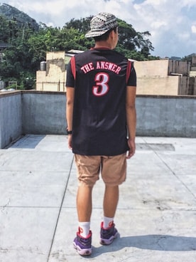 「アイテム（ジャージ）」を使った、jeffreyさん（メンズ・174cm・20代）の夏コーディネート