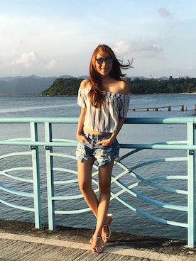 「eclipse（エクリプス）のアイテム」を使った、Chaylen さん（レディース・173cm）の夏コーディネート