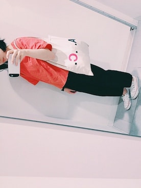 「UNIQLO（ユニクロ）のアイテム（トップス、レッド系）」を使った、☺︎さん（レディース・156cm）の夏コーディネート