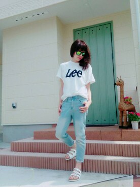 hamu123さんの「Lee×Ehwg ロゴTシャツ」を使ったコーディネート
