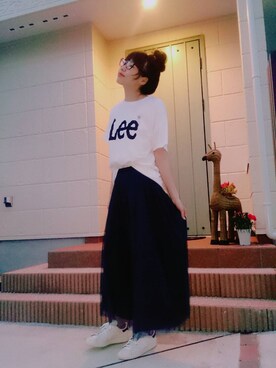 hamu123さんの「Lee×Ehwg ロゴTシャツ」を使ったコーディネート