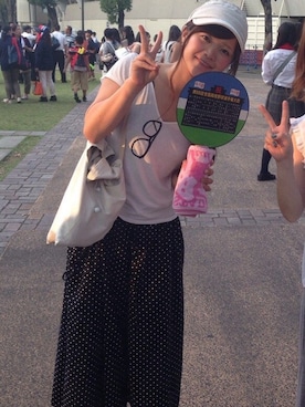「横浜スタジアム」｜acha.⊿⊿さん（レディース・156cm）の夏コーディネート