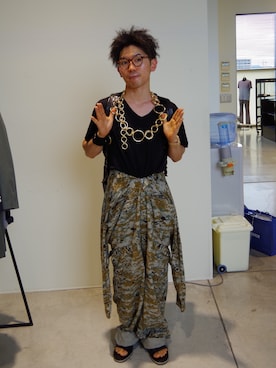 「GIORGIO ARMANI」｜「アイテム（オールインワン・サロペット）」を使った、まちゃち@Epic.さん（メンズ・170cm）の夏コーディネート