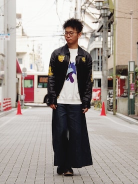 「袴パンツ」｜「アイテム（その他アウター）」を使った、まちゃち@Epic.さん（メンズ・170cm）の秋コーディネート