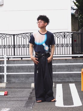 「BLUE BLUE（ブルーブルー）のアイテム（シューズ）」を使った、まちゃち@Epic.さん（メンズ・170cm）の夏コーディネート
