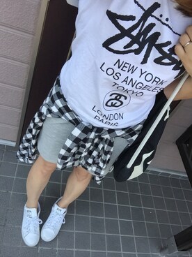 「adidas（アディダス）のadidas Originals / STAN SMITH W（スニーカー）」を使った、のりをさん（レディース・160cm）の夏コーディネート