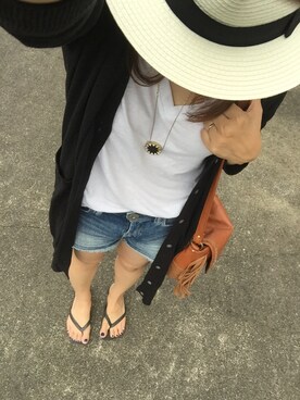 「RCWB（アールシーダブリュービー）のアイテム（パンツ）」を使った、のりをさん（レディース・160cm）の夏コーディネート
