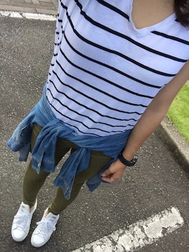 「adidas（アディダス）のadidas Originals / STAN SMITH W（スニーカー）」を使った、のりをさん（レディース・160cm）の夏コーディネート