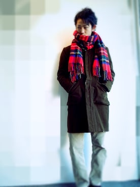 「赤チェック」｜U.shoheiさん（メンズ・173cm）の秋コーディネート