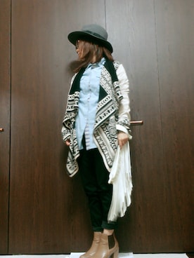 「ハットコーデ」｜tatsunさん（レディース・145cm）の冬コーディネート