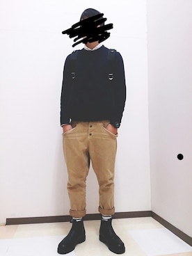 「Blundstone（ブランドストーン）のアイテム（レインシューズ）」を使った、ニッキーさん（メンズ・174cm）の冬コーディネート