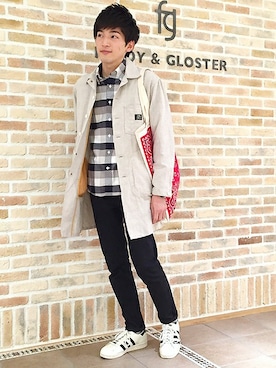 「ナチュラル」｜「アイテム（その他アウター）」を使った、マサくんさん（メンズ・173cm）の冬コーディネート