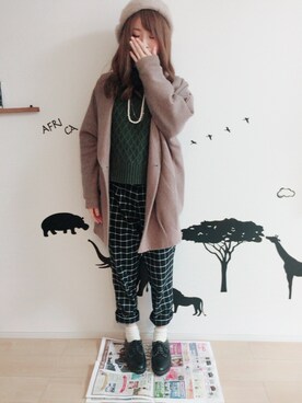「PAGEBOY（ページボーイ）のアイテム（ピーコート）」を使った、ゆうこさん（レディース・152cm）の秋コーディネート