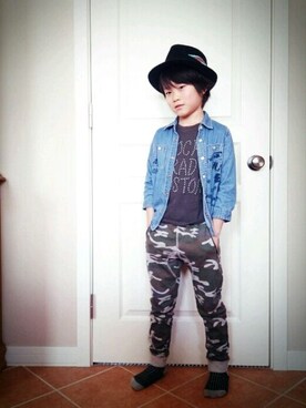 「WAMWAM（ワムワム）のアイテム」を使った、elenaさん（キッズ・128cm）の春コーディネート