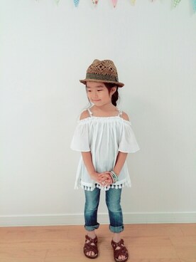 「WAMWAM（ワムワム）のアイテム」を使った、elenaさん（キッズ・110cm）の夏コーディネート