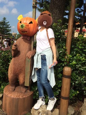 「Hanes」｜「アイテム（ニットキャップ/ビーニー）」を使った、sakiminさん（レディース・167cm）の秋コーディネート