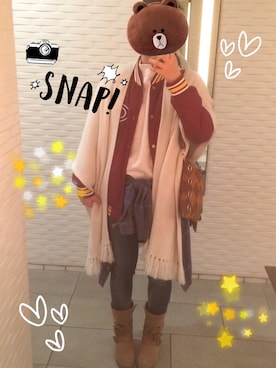 「Ungrid（アングリッド）のフレイドヘムストスリ（デニムパンツ）」を使った、sakiminさん（レディース・167cm）の冬コーディネート