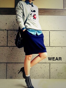 「スウェット×シャツ」｜yumikoさん（レディース・154cm）の冬コーディネート