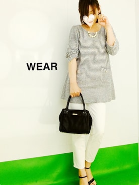 「4℃（ヨンドシー）のアイテム（バッグ）」を使った、yumikoさん（レディース・154cm）の夏コーディネート