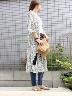 「7月WEAR夏のサンダル祭り」｜「アイテム（ワンピース/ドレス）」を使った、yumikoさん（レディース・154cm）の夏コーディネート