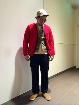 「WILD THINGS（ワイルドシングス）のアイテム（ダウンベスト）」を使った、Funachangさん（メンズ・177cm）の冬コーディネート