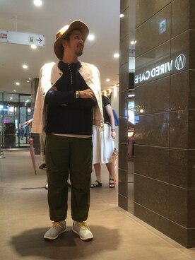 「ノーカラー」｜「アイテム（デニムジャケット）」を使った、Funachangさん（メンズ・177cm）の秋コーディネート