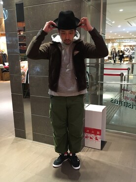 「and wander（アンドワンダー）のアイテム（ブルゾン）」を使った、Funachangさん（メンズ・177cm）の冬コーディネート