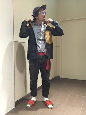 「MANASTASH（マナスタッシュ）のアイテム（マウンテンパーカー）」を使った、Funachangさん（メンズ・177cm）の夏コーディネート