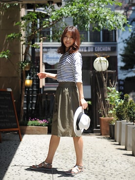 「ボーダーTシャツ」｜netstarさん（レディース・167cm）の春コーディネート