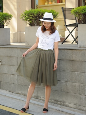 「ハットコーデ」｜netstarさん（レディース・167cm）の夏コーディネート