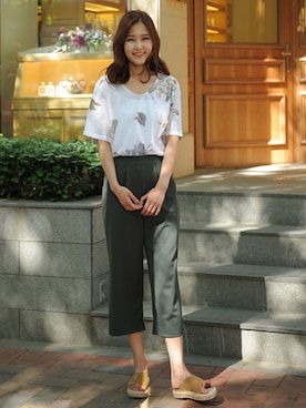 「NETSTAR（ネットスター）のアイテム（パンツ）」を使った、netstarさん（レディース・167cm）の夏コーディネート