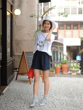 「NETSTAR（ネットスター）のアイテム（パンツ）」を使った、netstarさん（レディース・167cm）の夏コーディネート
