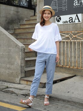 「NETSTAR（ネットスター）のアイテム（パンツ）」を使った、netstarさん（レディース・167cm）の夏コーディネート