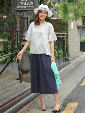 「NETSTAR（ネットスター）のアイテム（パンツ）」を使った、netstarさん（レディース・167cm）の夏コーディネート