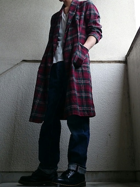 「Influence（インフルエンス）のアイテム（トップス）」を使った、宇田守さん（メンズ・179cm）の秋コーディネート