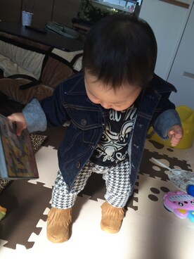 「ヒスミニ」｜「アイテム（ジャケット/アウター）」を使った、@.mioさん（キッズ・90cm）の秋コーディネート