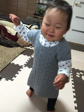 「babygap」｜「アイテム（その他トップス）」を使った、@.mioさん（キッズ・90cm）の秋コーディネート