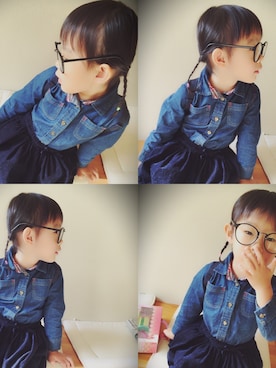 「BREEZE（ブリーズ）のアイテム（シャツ/ブラウス、ブルー系）」を使った、Non'sさん（レディース・153cm）の秋コーディネート