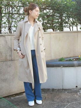 「JOURNAL STANDARD relume（ジャーナルスタンダード　レリューム）のアイテム（トレンチコート）」を使った、JOURNAL STANDARD relume 表参道店スタッフさん（レディース・169cm）の冬コーディネート